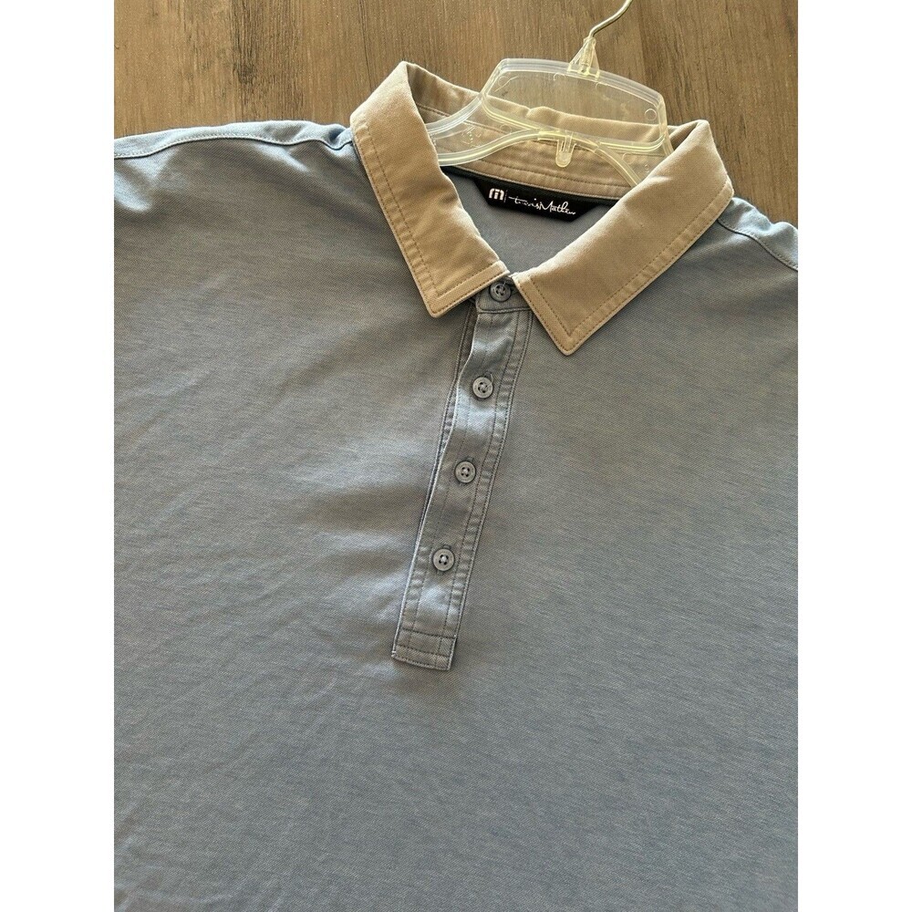 Travis Mathew Polo Shirt Mens XL Evening Blue Short Sleeve Cotton Blend